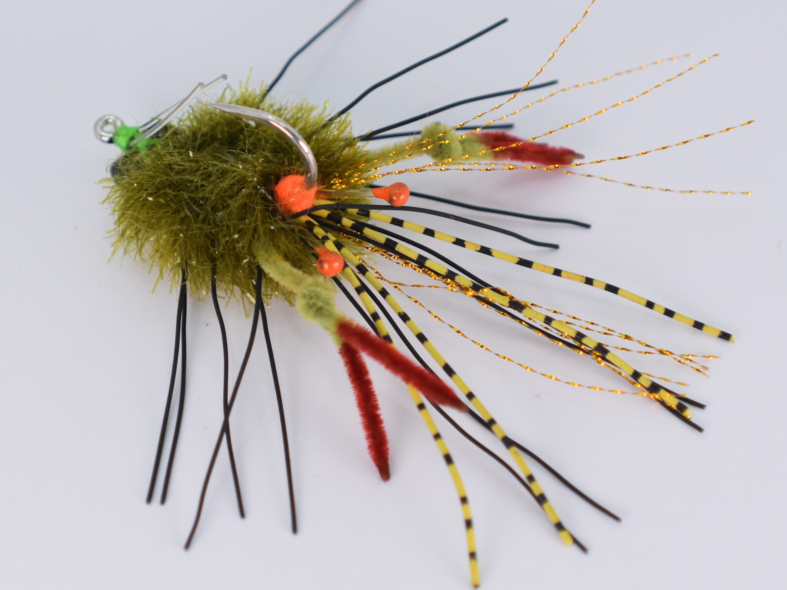 crab fishing line hook EP Tarantula Crab Mottled Olive (Size 2/0 Gamakatsu SC15 Hook) – DNA FISHING TACKLE