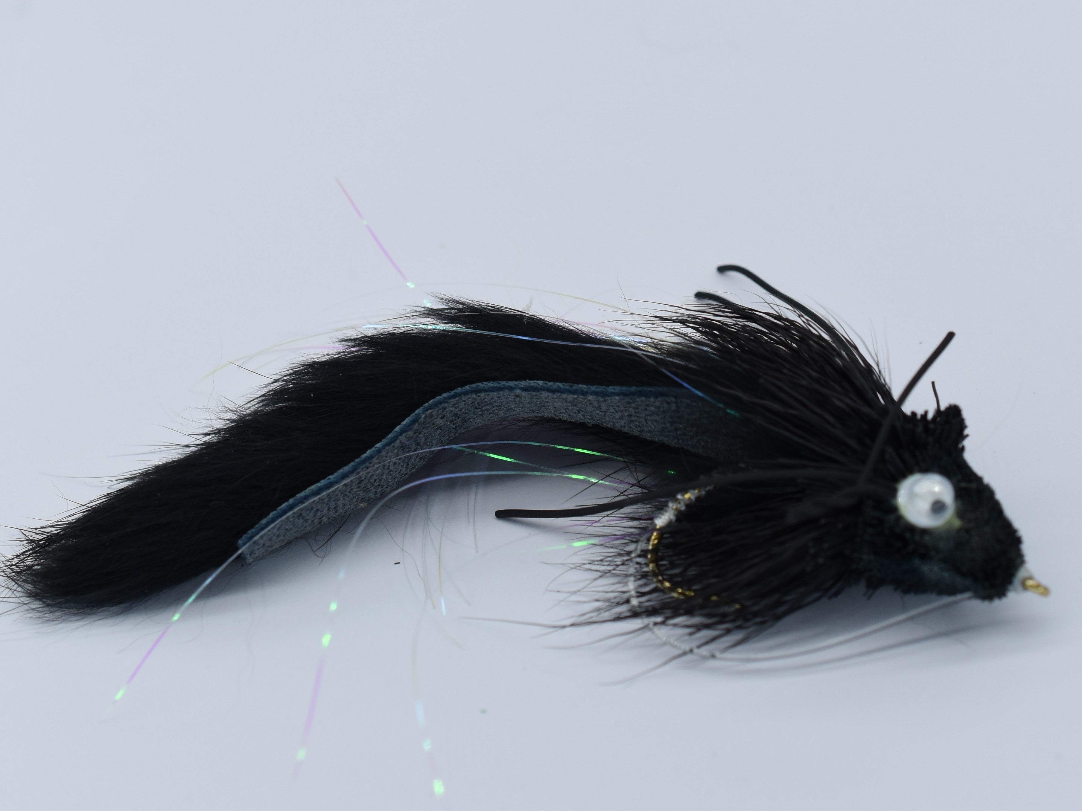 deer tail fishing lures Popper Black Deer Hair Tail Diver
