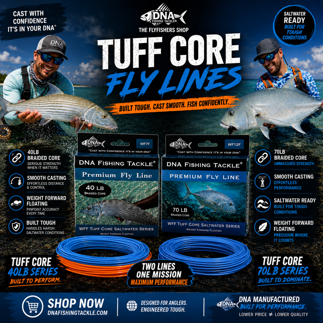 Saltwater Tuff Core Series Fly Lines Collection