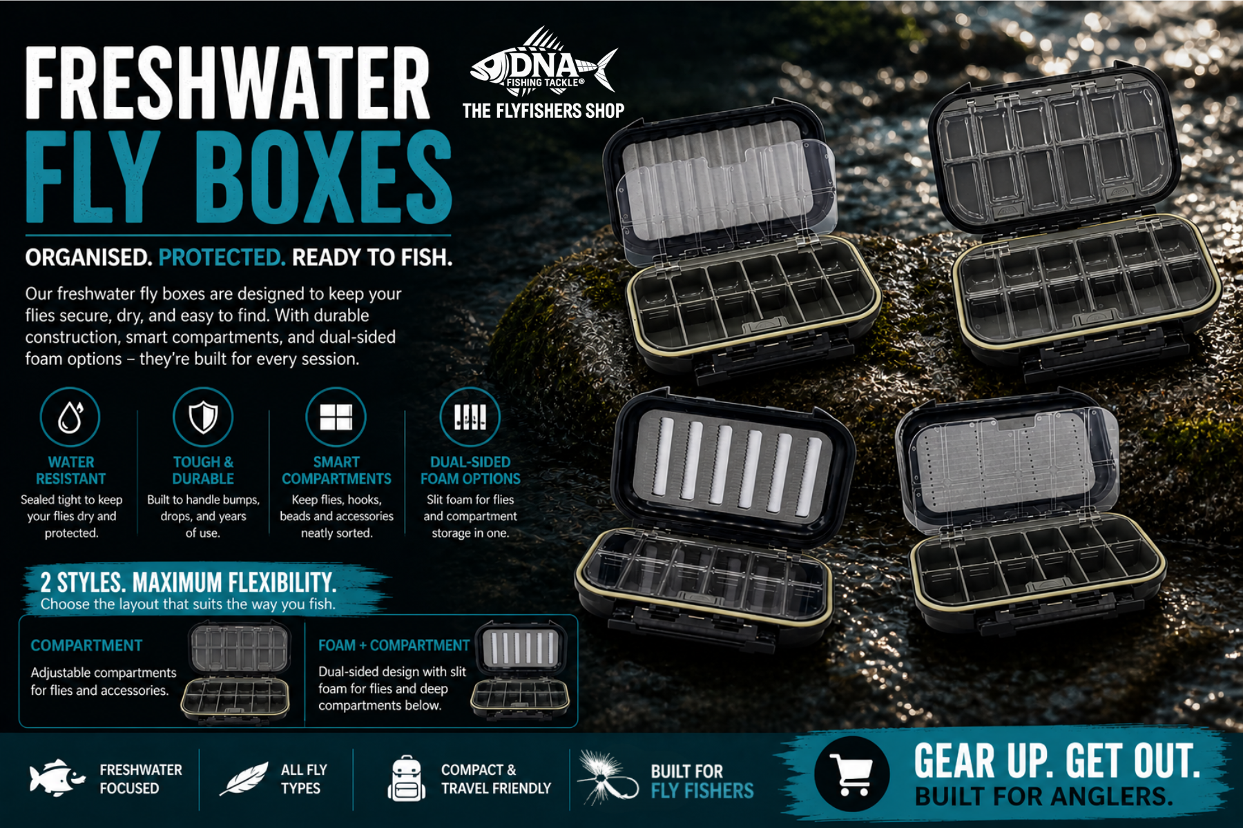 Compartment Freshwater Waterproof Fly Boxes