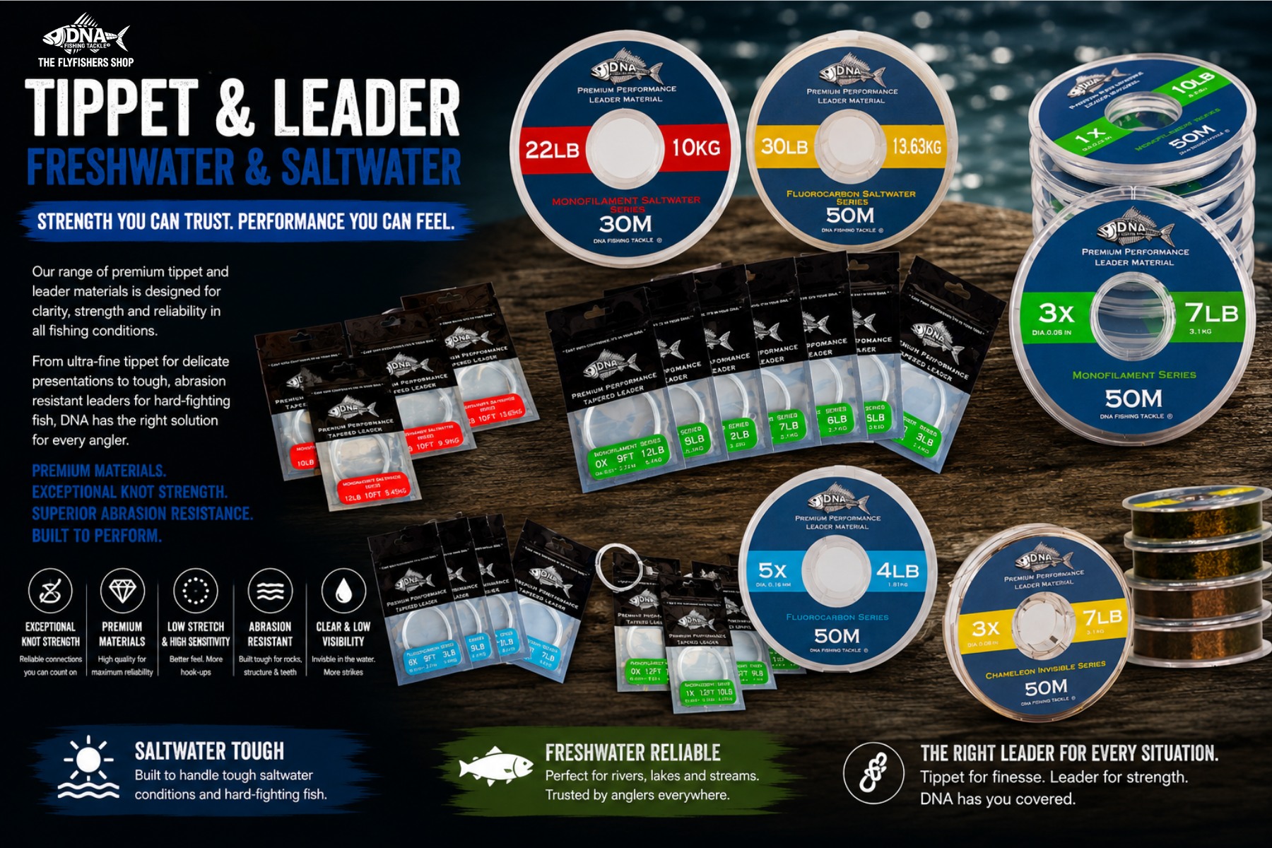 Freshwater & Saltwater Leader and Tippet