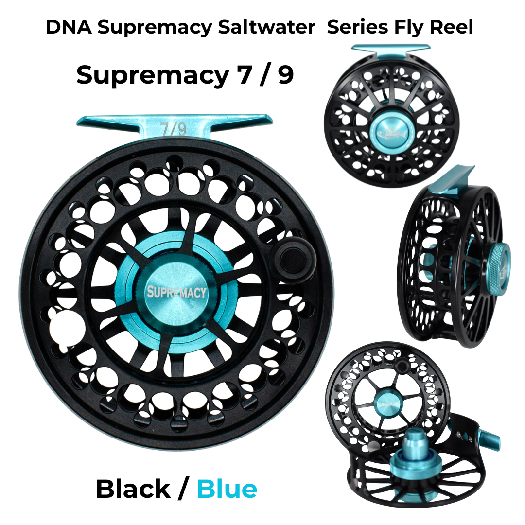 Supremacy Series - Reel Size 7-9 Black Blue - DNA FISHING TACKLE