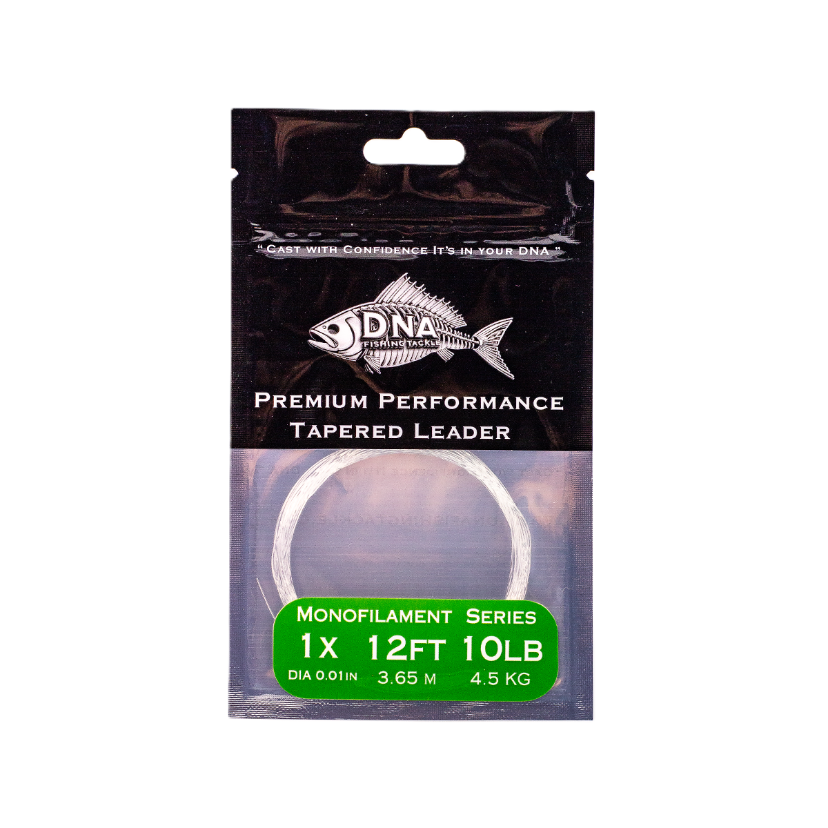 Monofilament Tapered Leader with Loop 12FT - DNA FISHING TACKLE