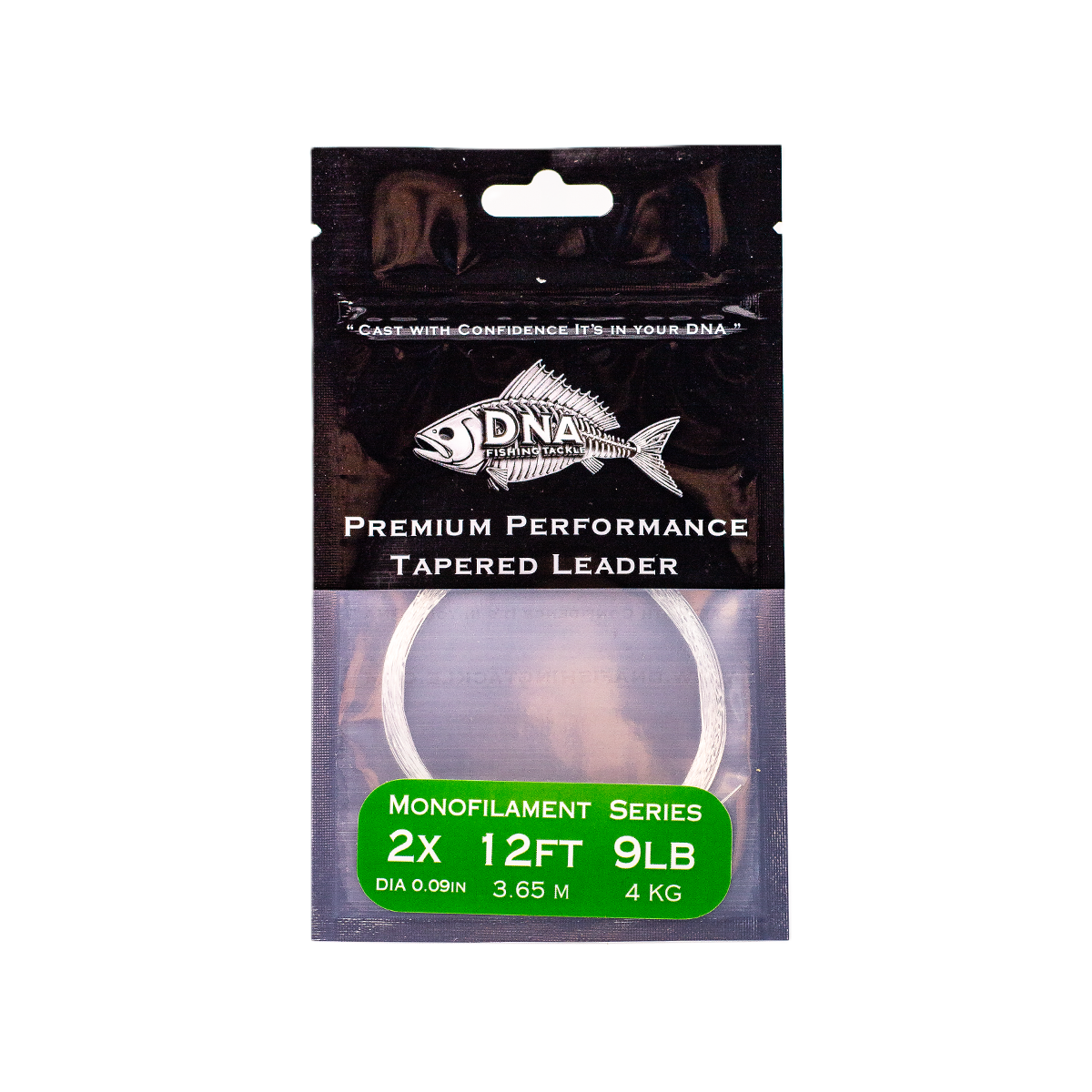 Monofilament Tapered Leader with Loop 12FT - DNA FISHING TACKLE