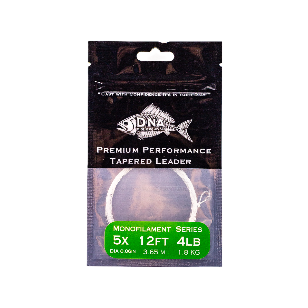 Monofilament Tapered Leader with Loop 12FT - DNA FISHING TACKLE