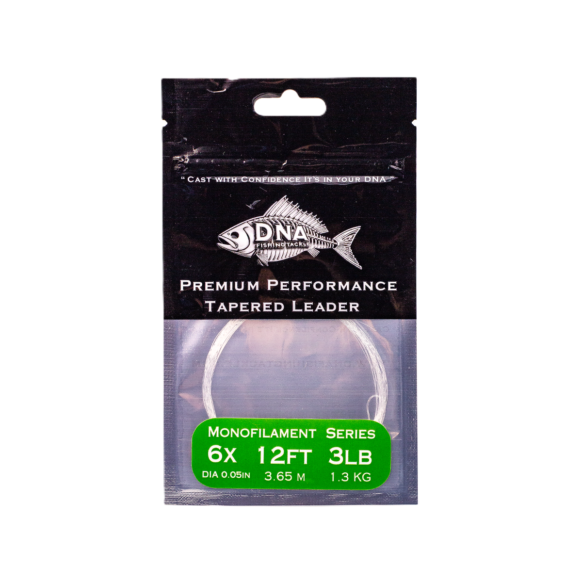 Monofilament Tapered Leader with Loop 12FT - DNA FISHING TACKLE