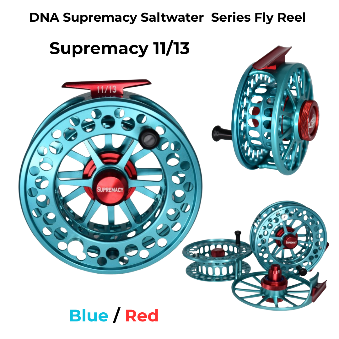 Supremacy Series - Reel Size 11-13 Blue Red - DNA FISHING TACKLE