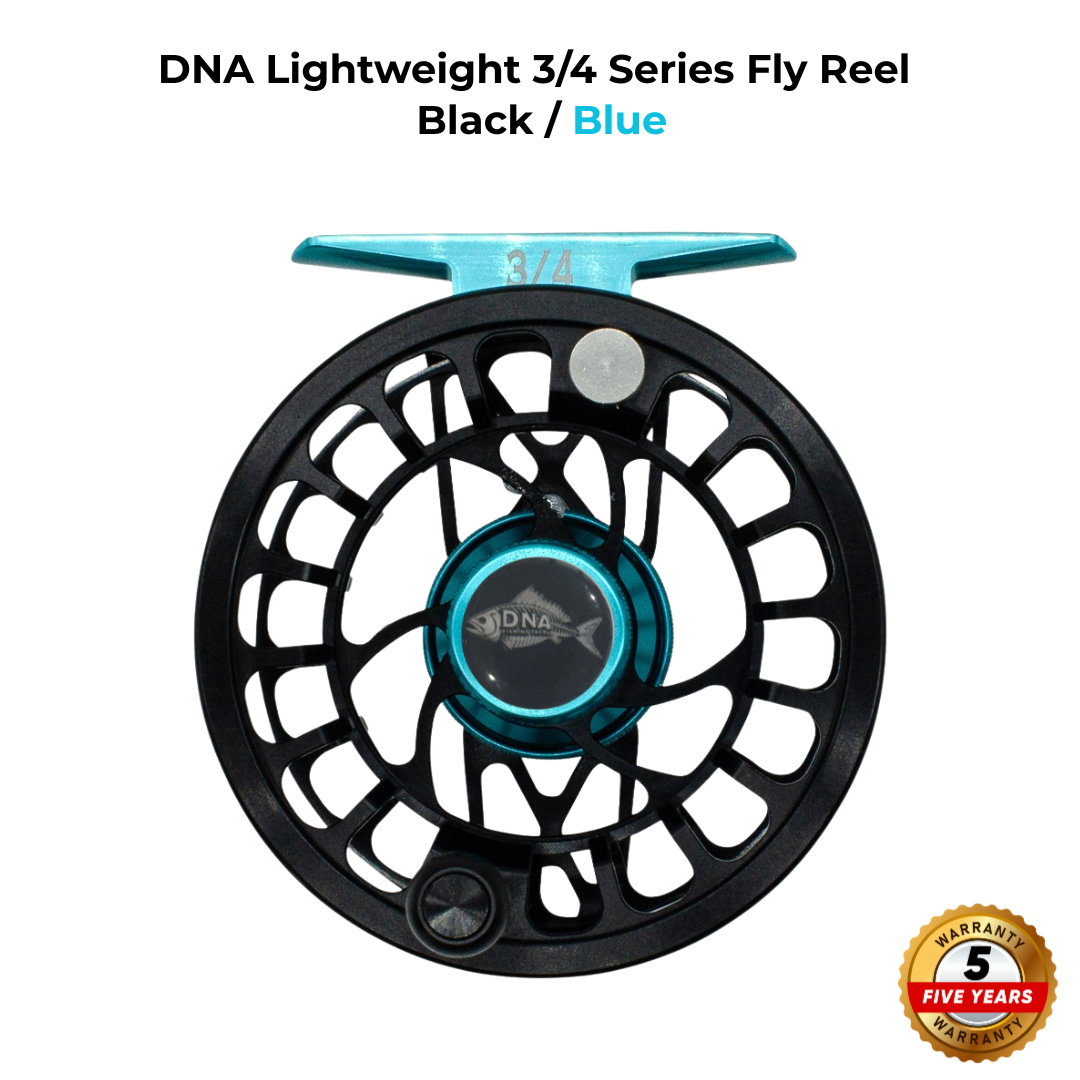 Lightweight Series DNA- 3-4 Reel Size Black Blue - DNA FISHING TACKLE