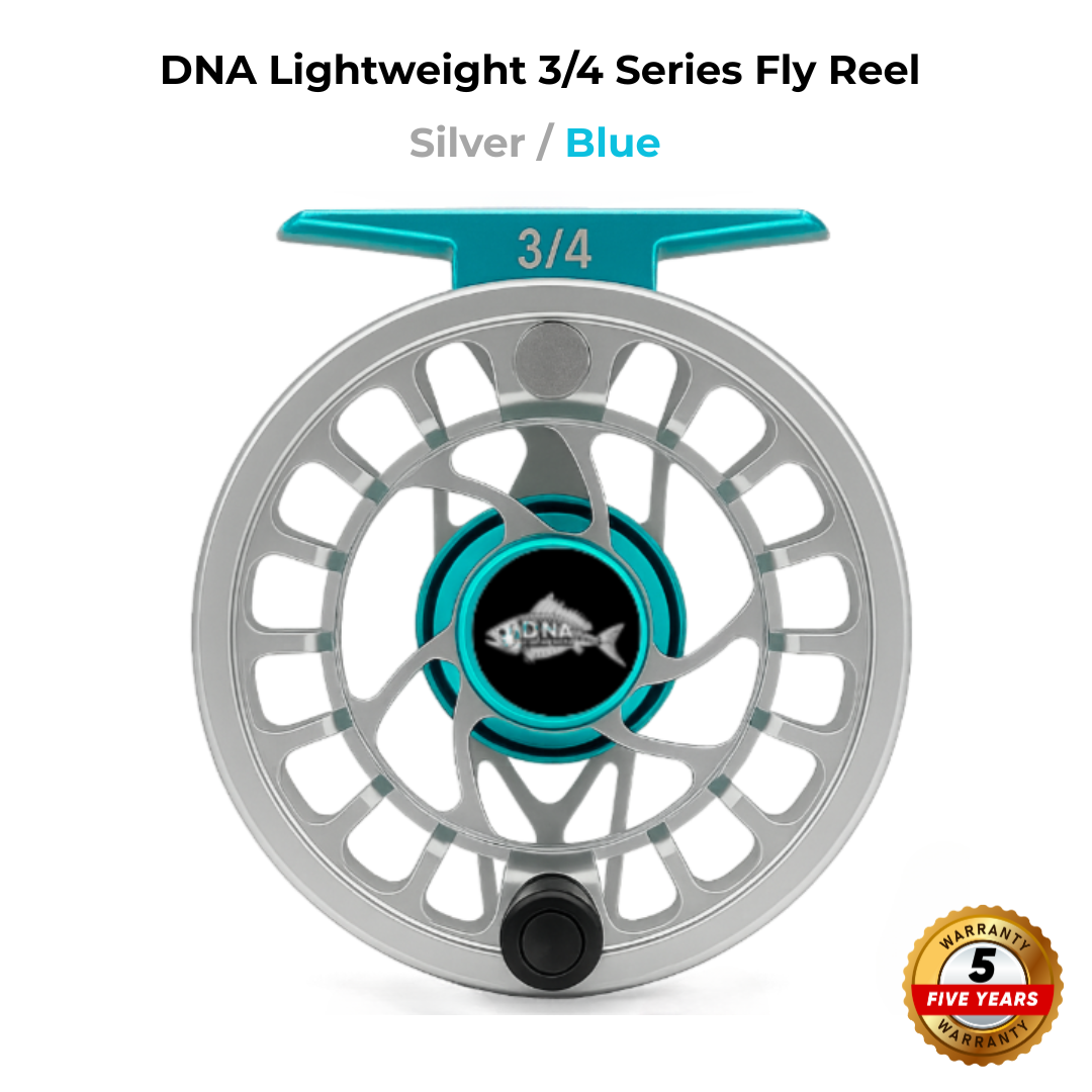 Lightweight Series DNA - 3-4 Reel Size Silver Blue - DNA FISHING TACKLE