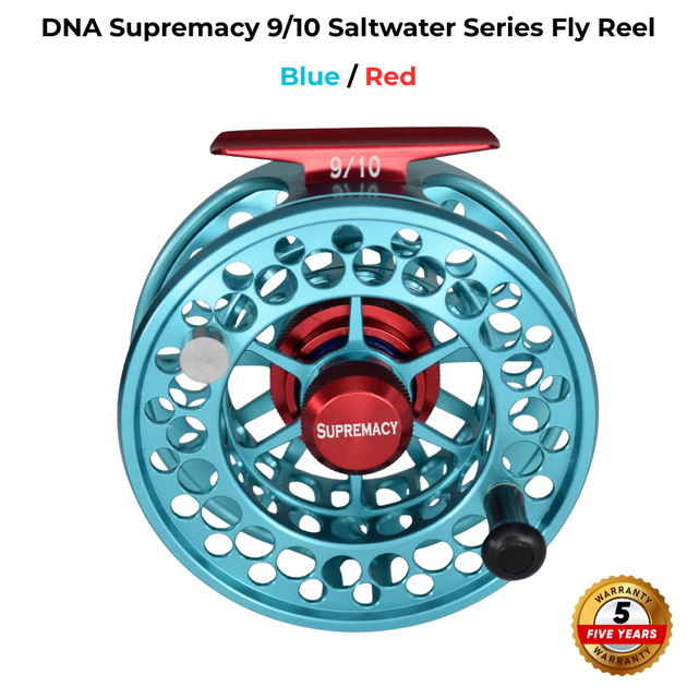 Supremacy Series - Reel Size 9-10 Blue Red - DNA FISHING TACKLE