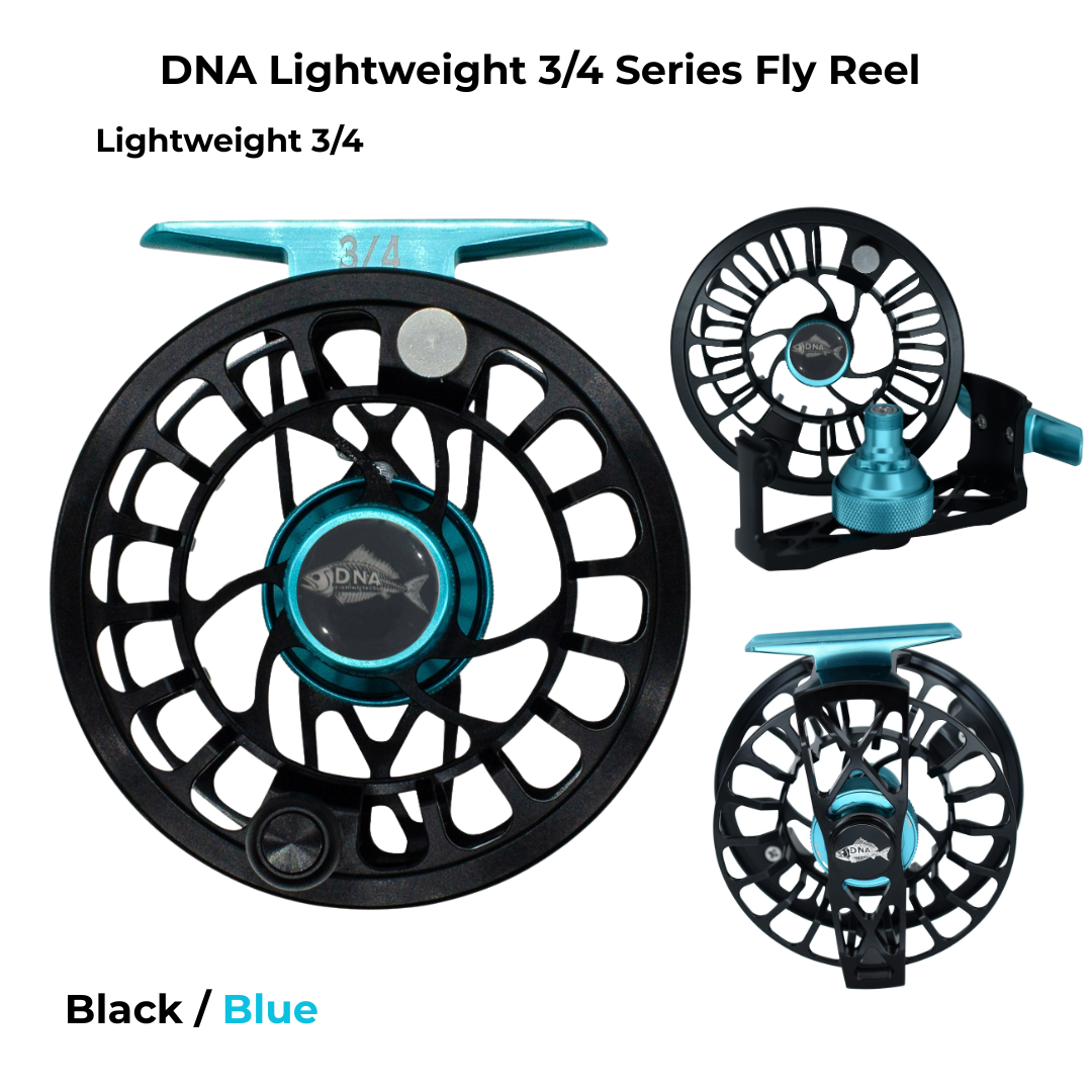 Lightweight Series DNA- 3-4 Reel Size Black Blue - DNA FISHING TACKLE