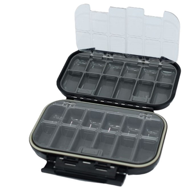 Model FB12 Large 2 x Compartments Waterproof Fly Box - DNA FISHING TACKLE