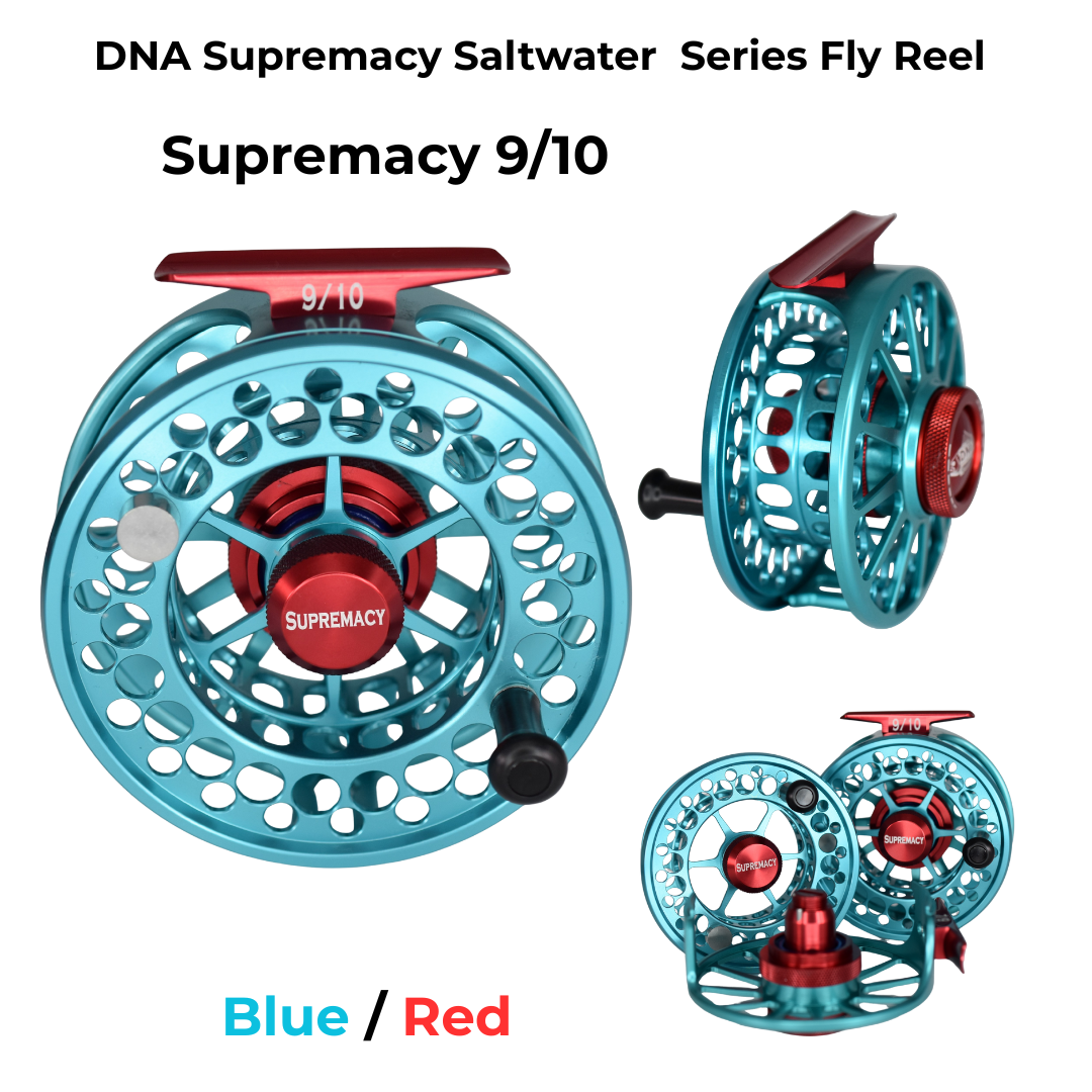 Supremacy Series - Reel Size 9-10 Blue Red - DNA FISHING TACKLE
