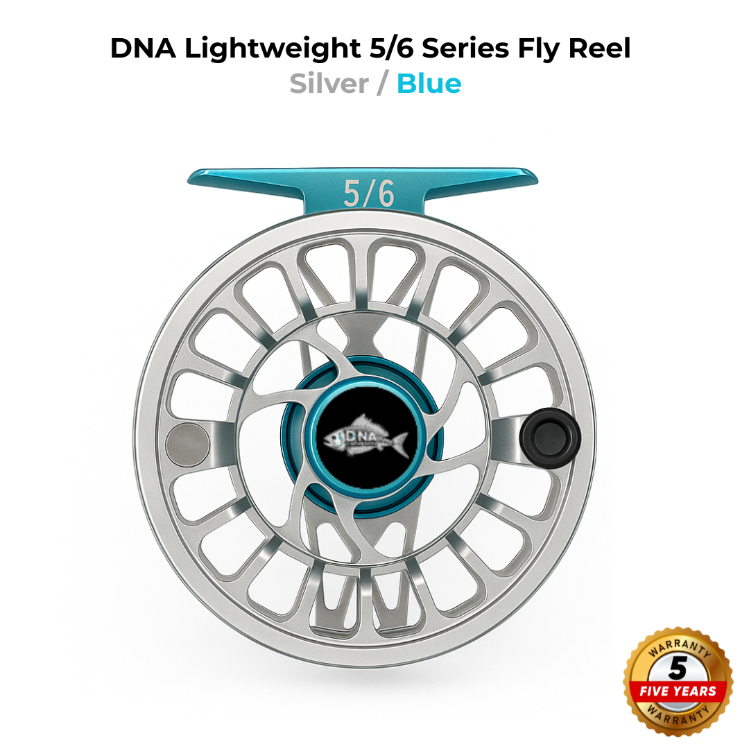 Lightweight Series DNA - 5-6 Reel Size Silver Blue