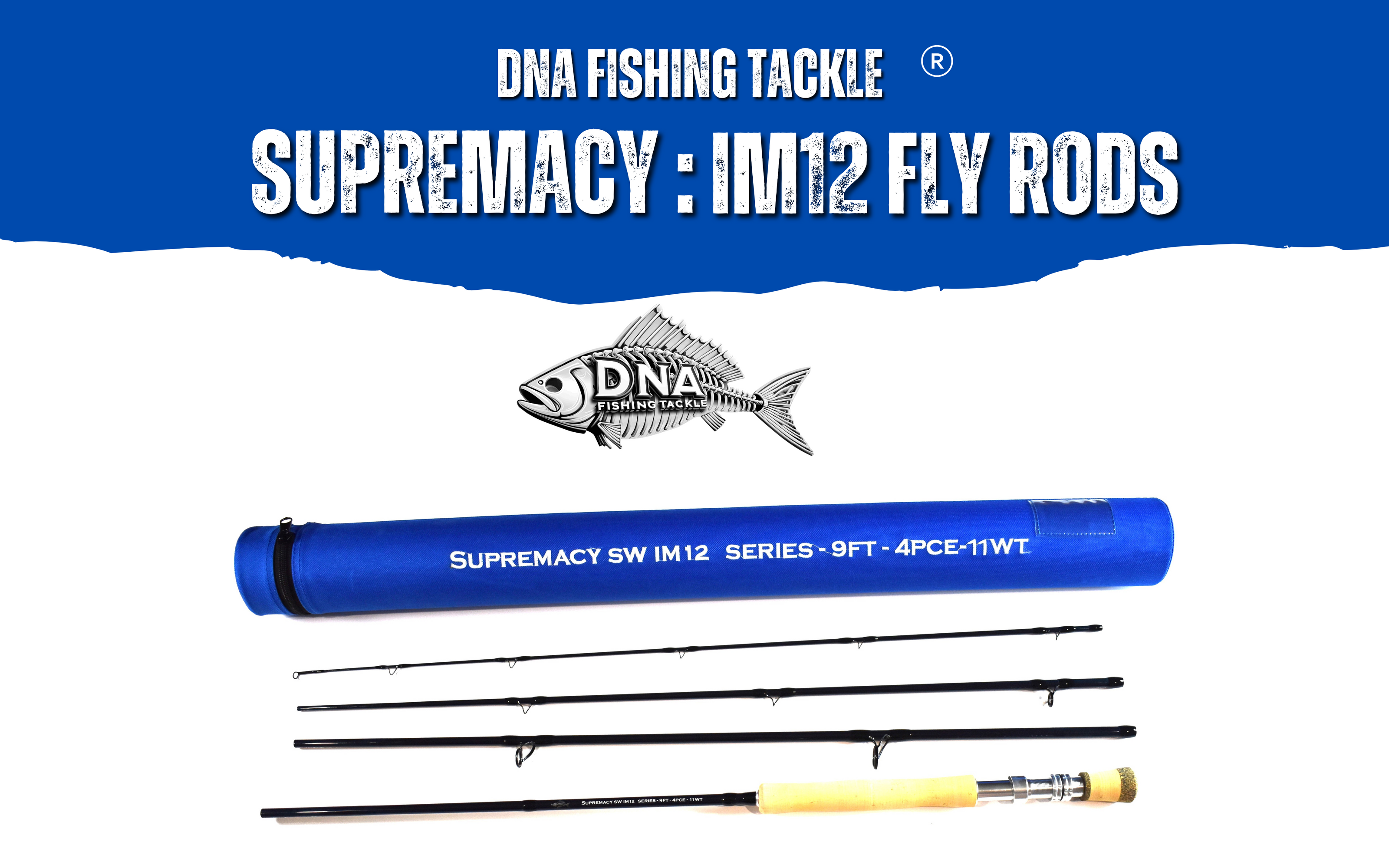 Supremacy IM12 SW Series Fly Rod - 9ft 4pce- Line Weight 11