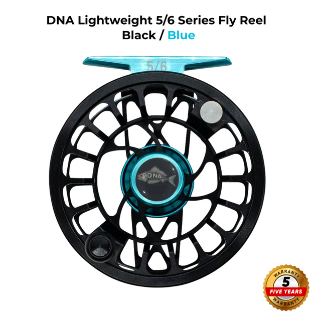 Lightweight Series DNA- 5-6 Reel Size Black Blue - DNA FISHING TACKLE