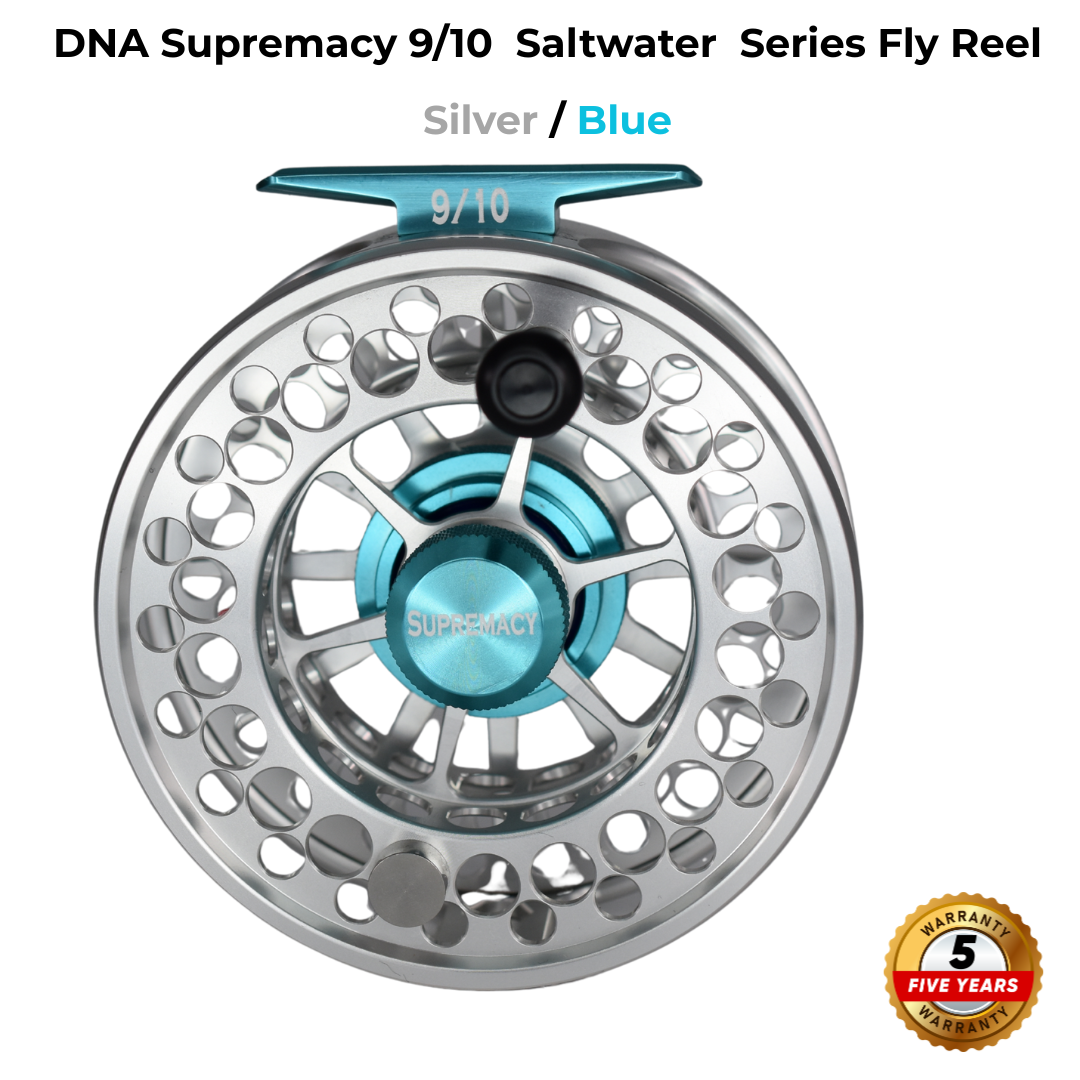 Supremacy Series - Reel Size 9-10 Silver Blue - DNA FISHING TACKLE