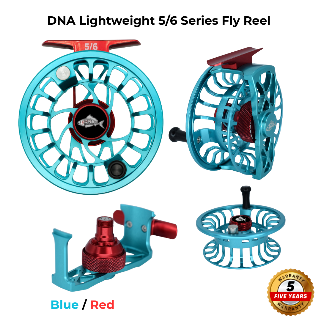 Lightweight Series DNA- 5-6 Reel Size Blue Red - DNA FISHING TACKLE