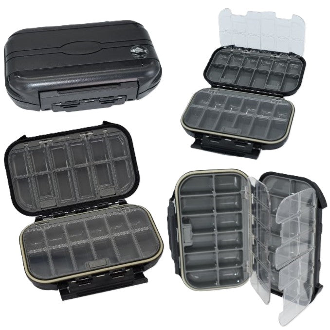 Model FB12 Large 2 x Compartments Waterproof Fly Box - DNA FISHING TACKLE