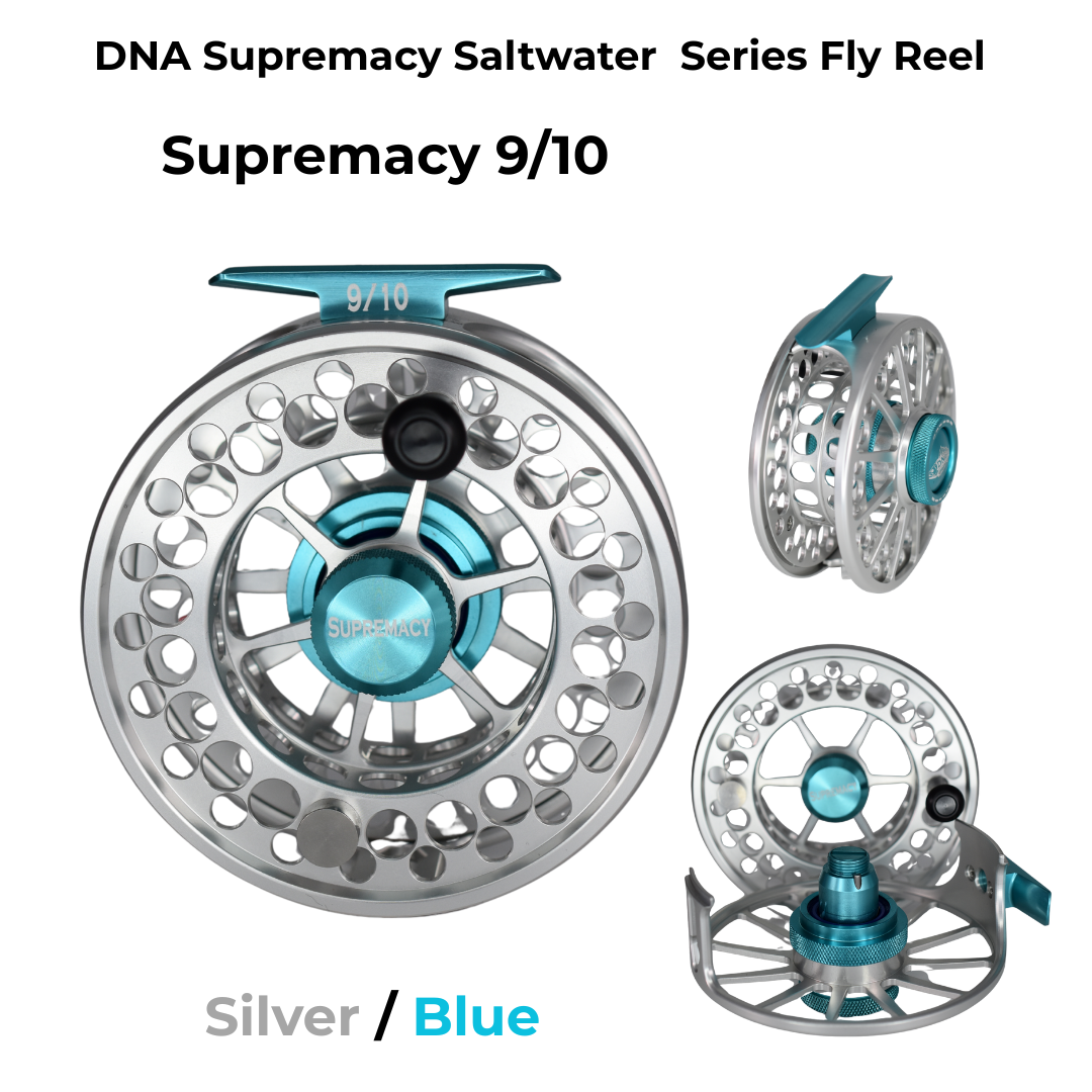 Supremacy Series - Reel Size 9-10 Silver Blue - DNA FISHING TACKLE