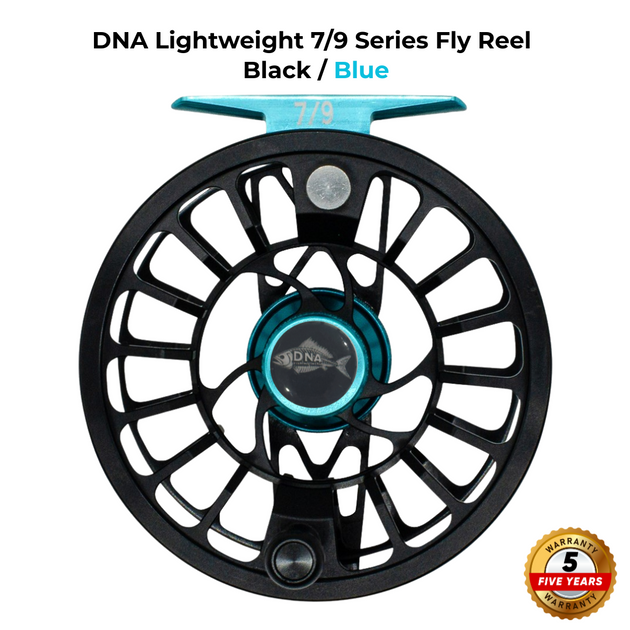 Lightweight Series DNA 7-9 Reel Size Black Blue - DNA FISHING TACKLE