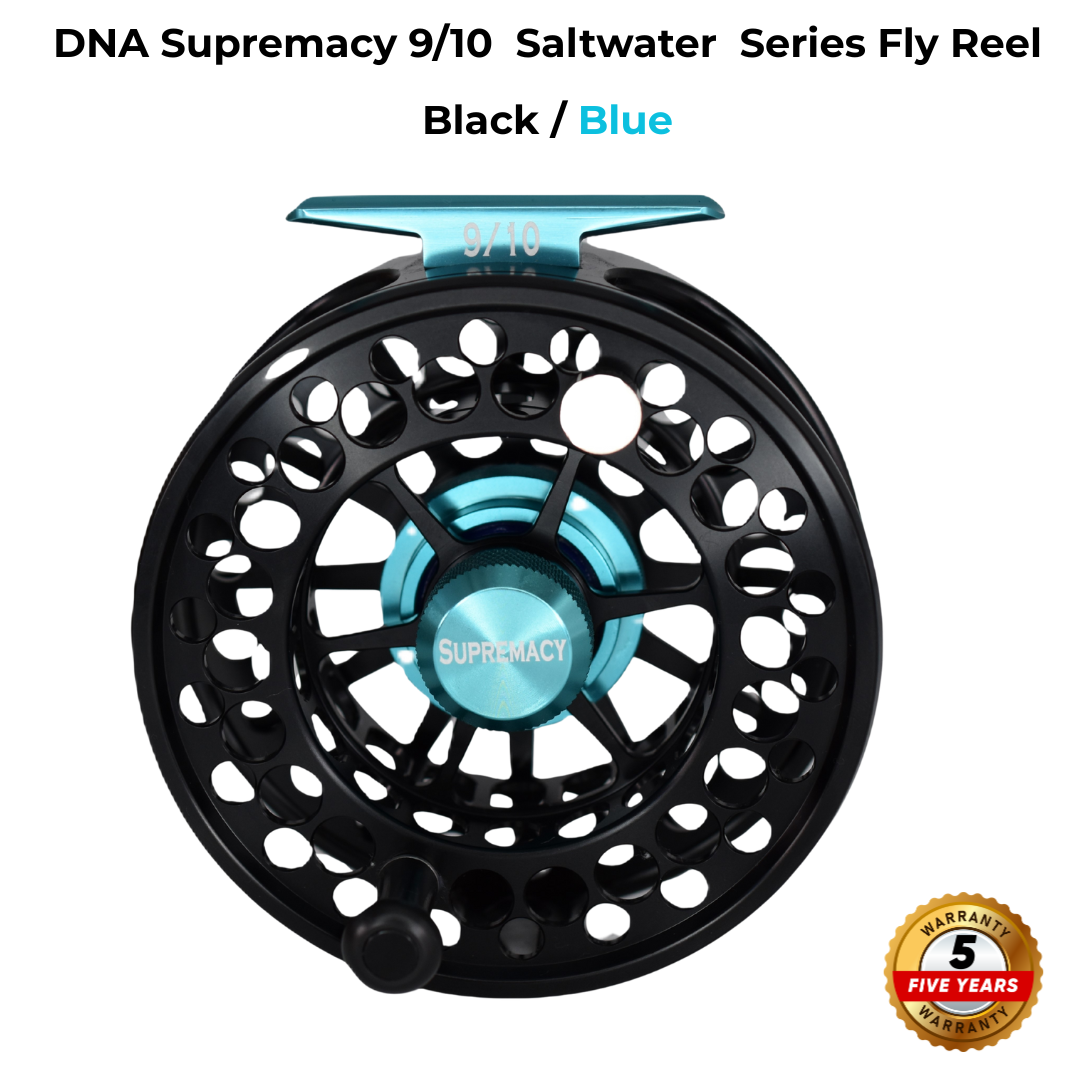 Supremacy Series - Reel Size 9-10 Black Blue - DNA FISHING TACKLE