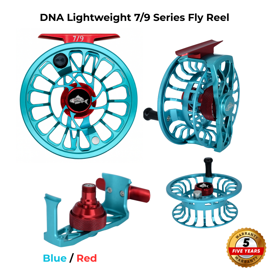 Lightweight Series DNA - 7-9 Reel Size Blue Red - DNA FISHING TACKLE