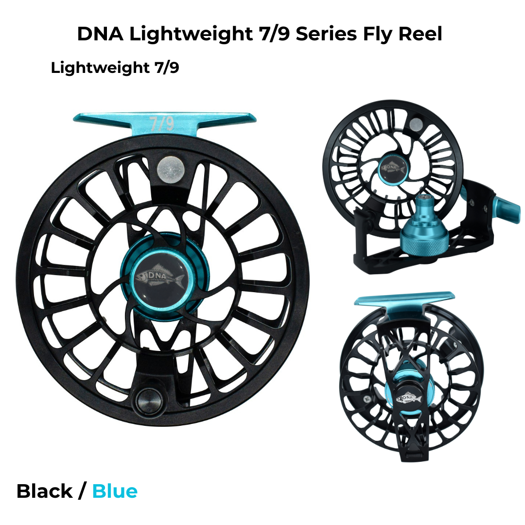 Lightweight Series DNA- 3-4 Reel Size Black Blue - DNA FISHING TACKLE