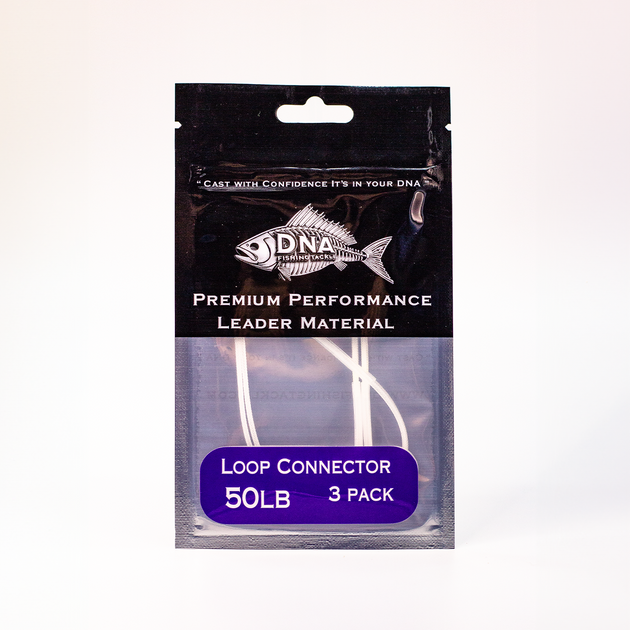 Loops connector 50LB # White - DNA FISHING TACKLE