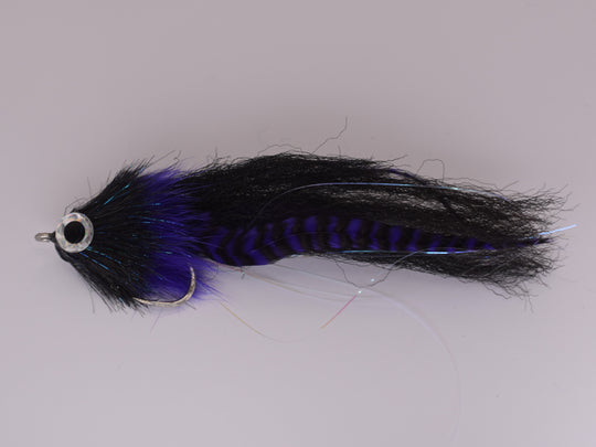 Brush Fly GT Black and Purple (Size 6/0 Gamakatsu SL12S Hook) - DNA FISHING TACKLE