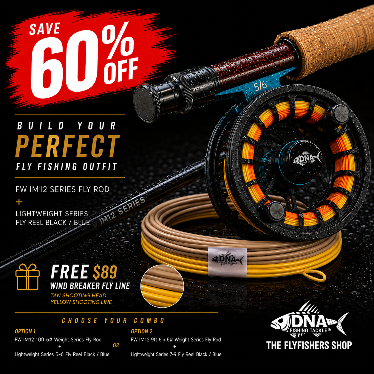 Mix & Match Selected FW IM Fly Rod and Lightweight Series Selected Fly Reel + Free $89 Fly Line