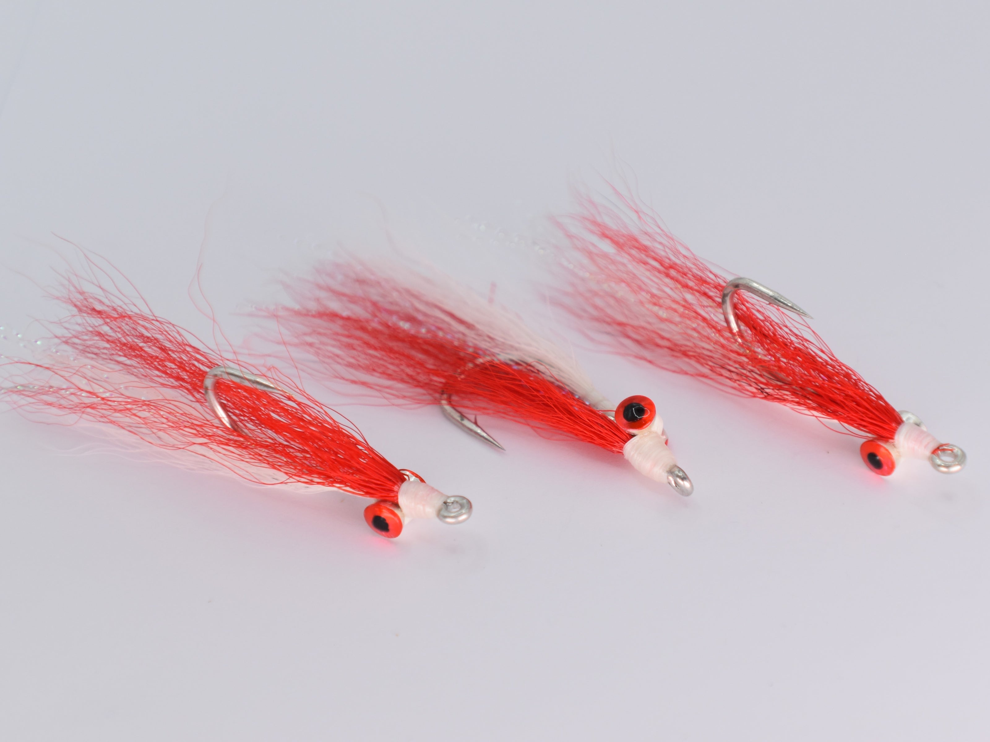 Clouser Deceiver Red White (3 Pack) - DNA FISHING TACKLE