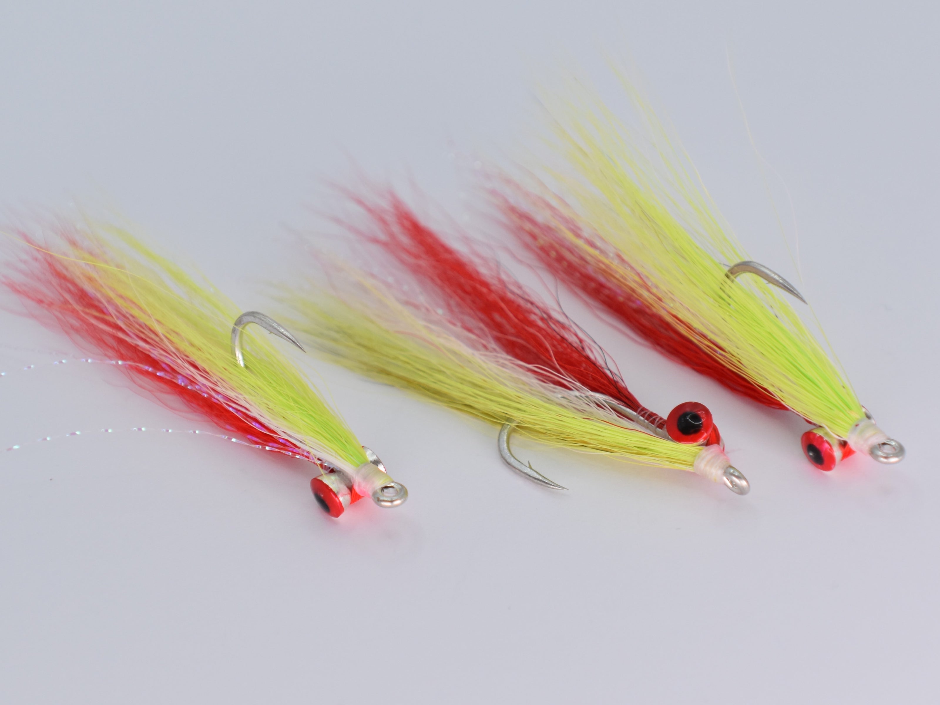 Clouser Deep Minnow Fire Red Yellow (3 Pack) - DNA FISHING TACKLE