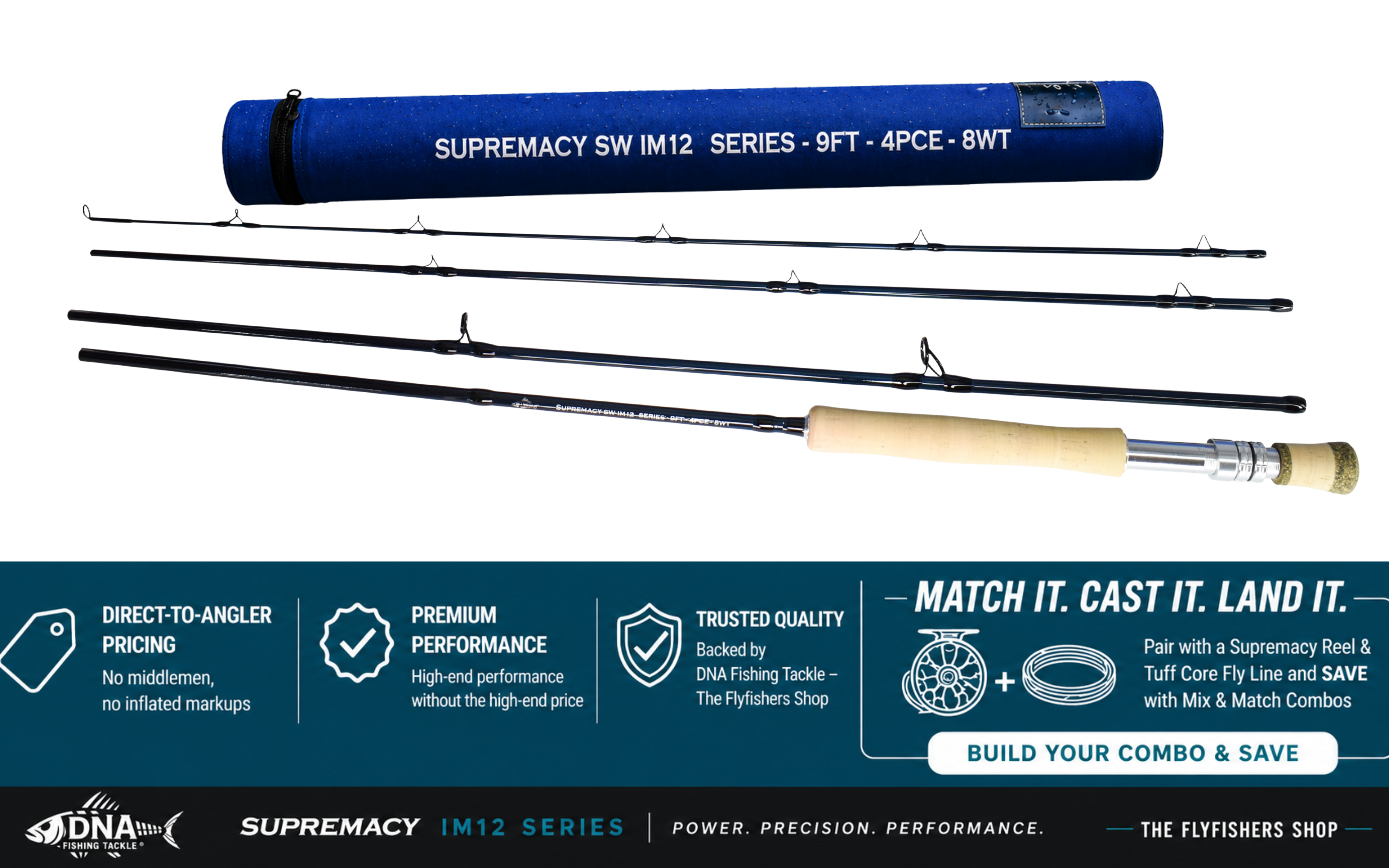 Supremacy IM12 SW Series Fly Rod - 9ft - Line Weight 8
