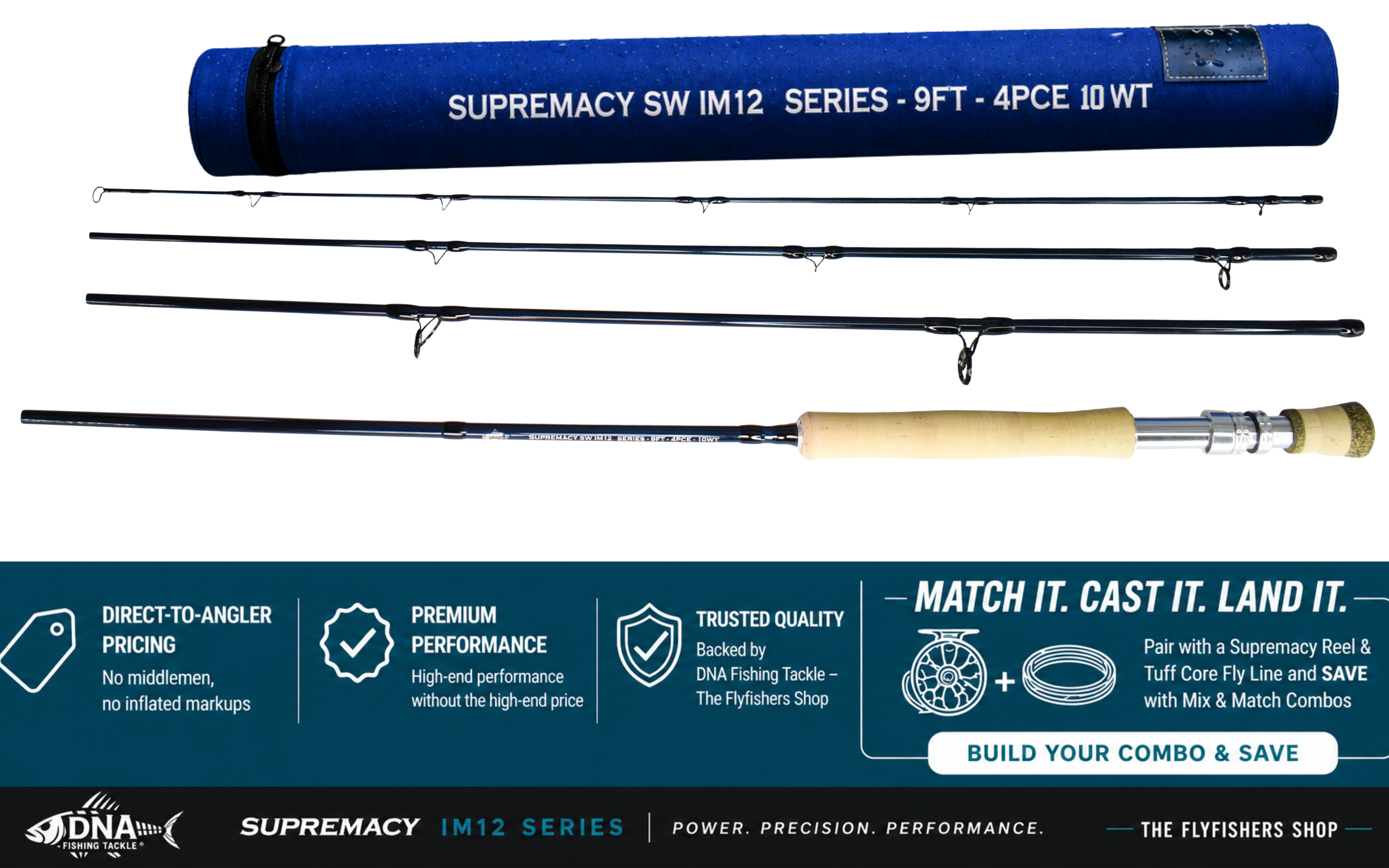 Supremacy IM12 SW Series Fly Rod - 9ft - Line Weight 10