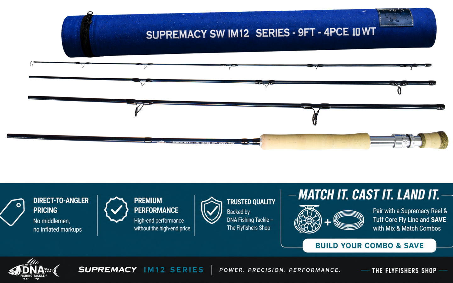Supremacy IM12 SW Series Fly Rod - 9ft - Line Weight 10