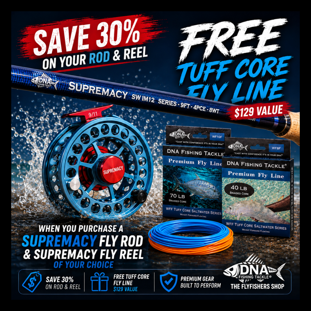 Mix & Match Supremacy Fly Rod & Supremacy Fly Reel + Free Tuff Core Series WFF $129 Fly Line