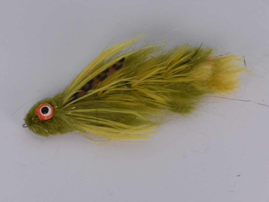DNA Game Breaker Articulated Bugger Dumbbell Eyes Olive (Size 8 Daiichi Hook) - DNA FISHING TACKLE