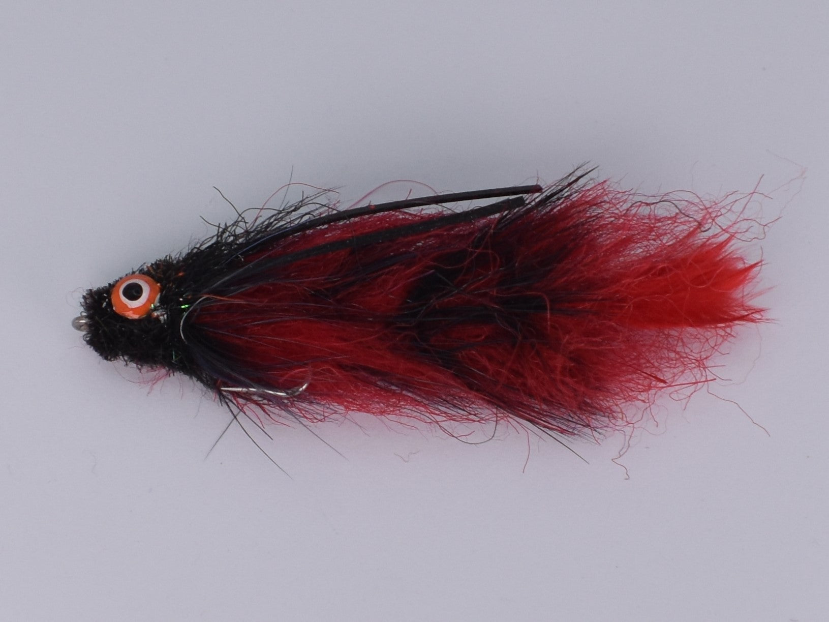 DNA Game Breaker Articulated Bugger Dumbbell Eyes Red Black (Size 8 Daiichi Hook) - DNA FISHING TACKLE