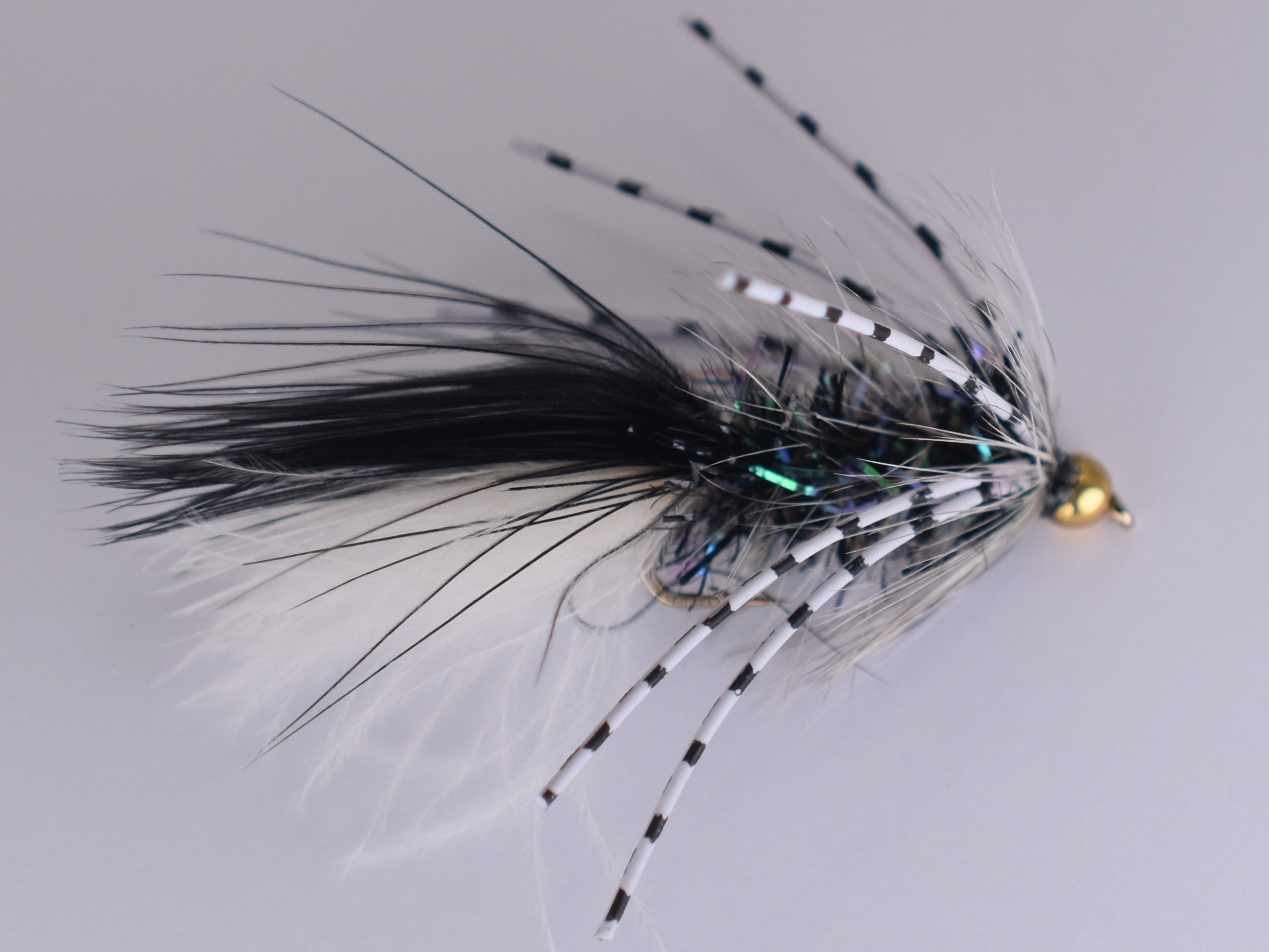 Bead Head Woolly Bugger Rubber Legs Black Tan (3 Pack) - DNA FISHING TACKLE