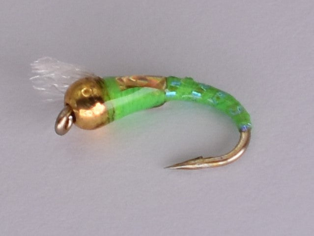 3D Glass Epoxy Bead Head Nymph Light Green (3 Pack) - DNA FISHING TACKLE