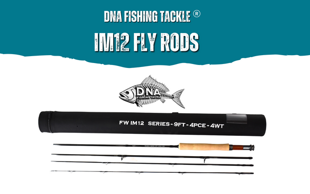 FW IM12 Series Fly Rod - 9ft 4 PCE - 4 Weight - DNA FISHING TACKLE