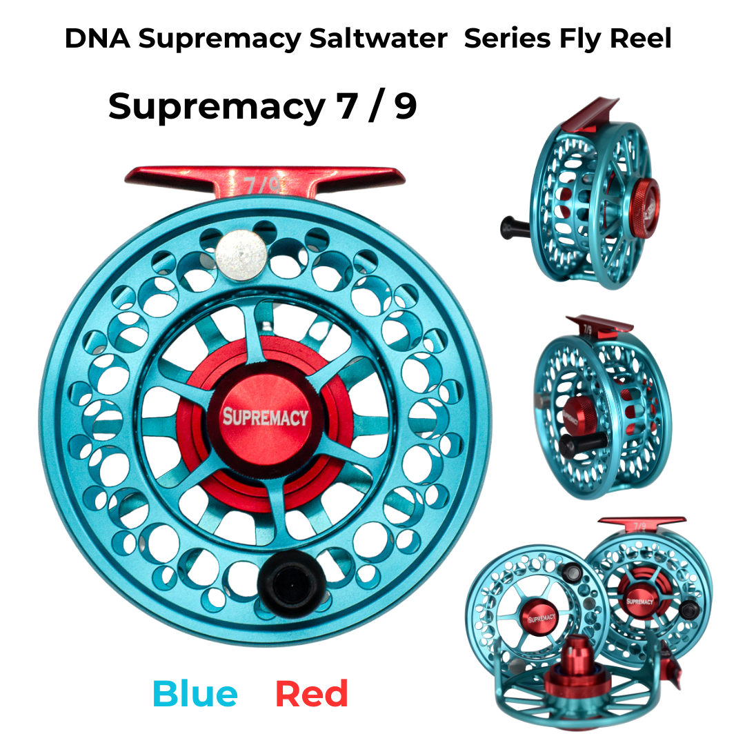 Supremacy Series - Reel Size 7-9 Blue Red - DNA FISHING TACKLE
