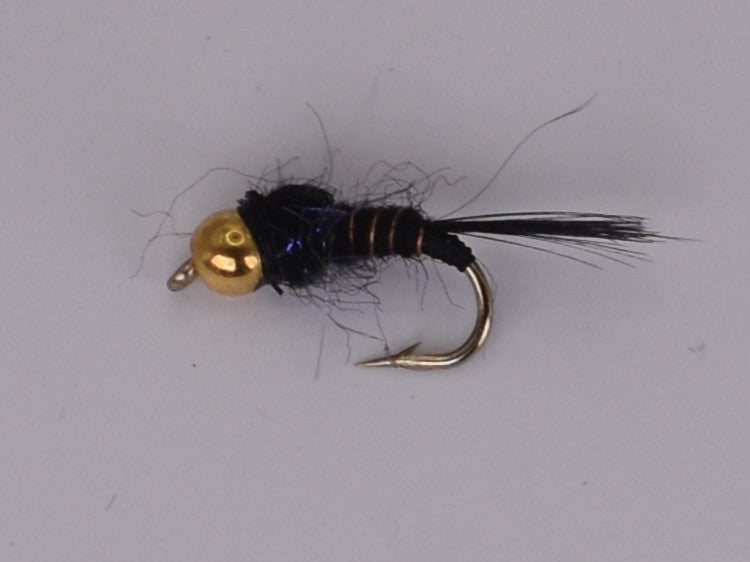 Gold Bead Head Nymph Black (12 Pack) - DNA FISHING TACKLE