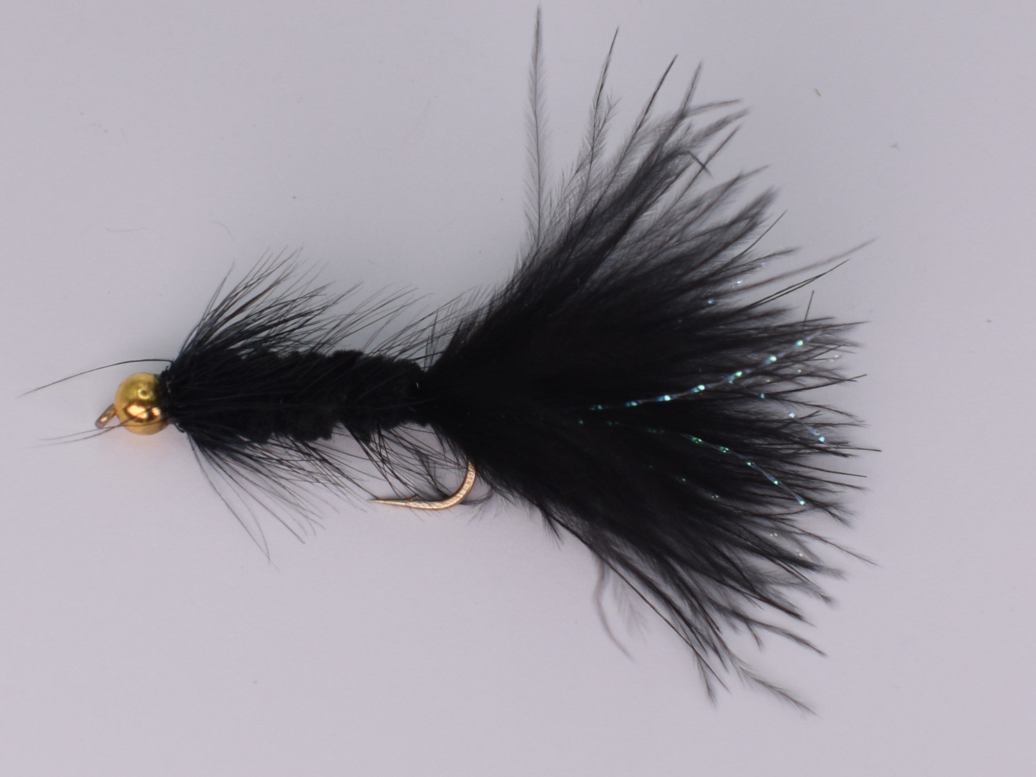 Gold Bead Head Woolly Bugger Black (12 Pack) - DNA FISHING TACKLE