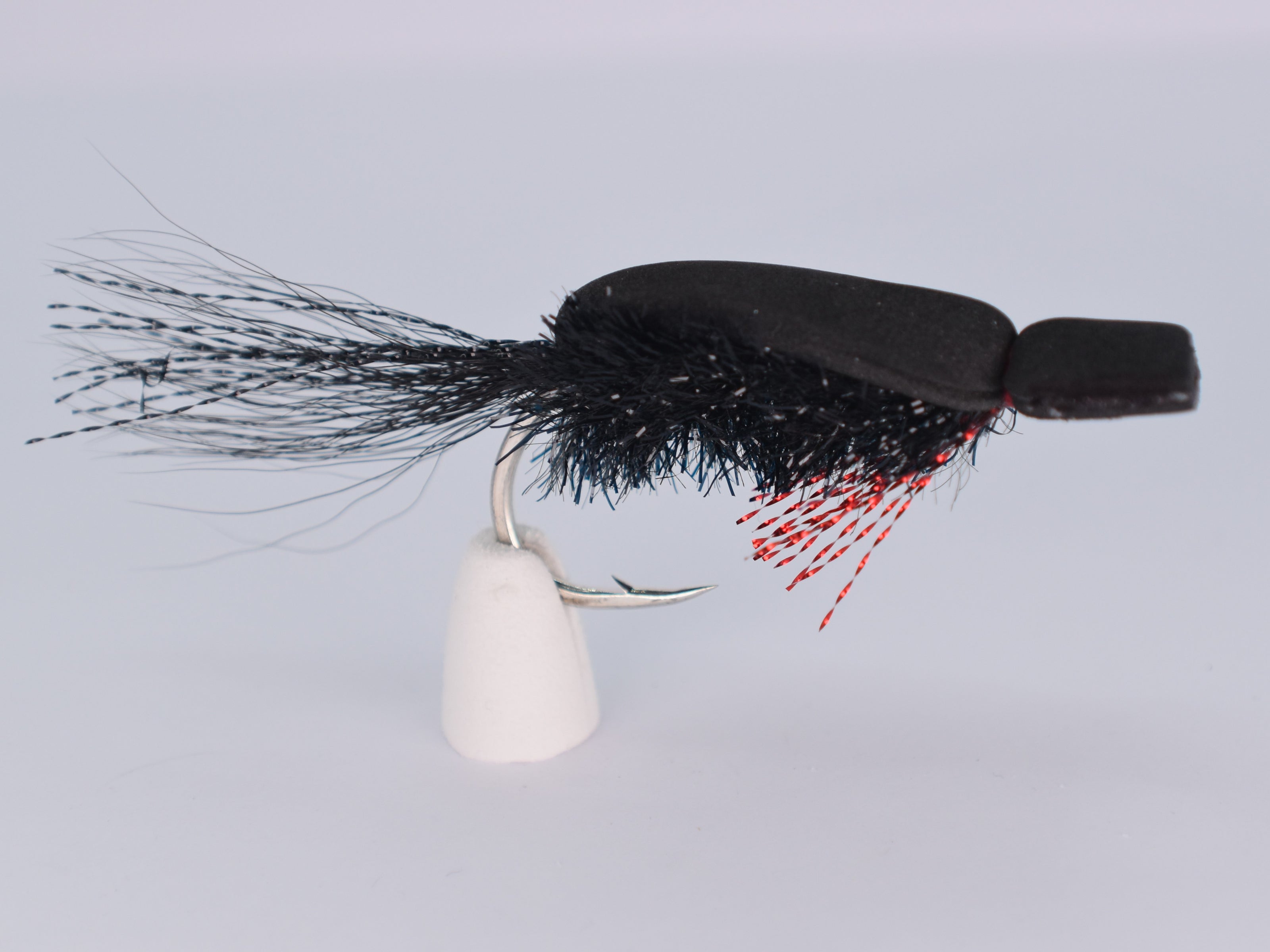 Gurgler Big Fish Saltwater Fly Black (Size 6/0 Gamakatsu SL12S Hook) - DNA FISHING TACKLE