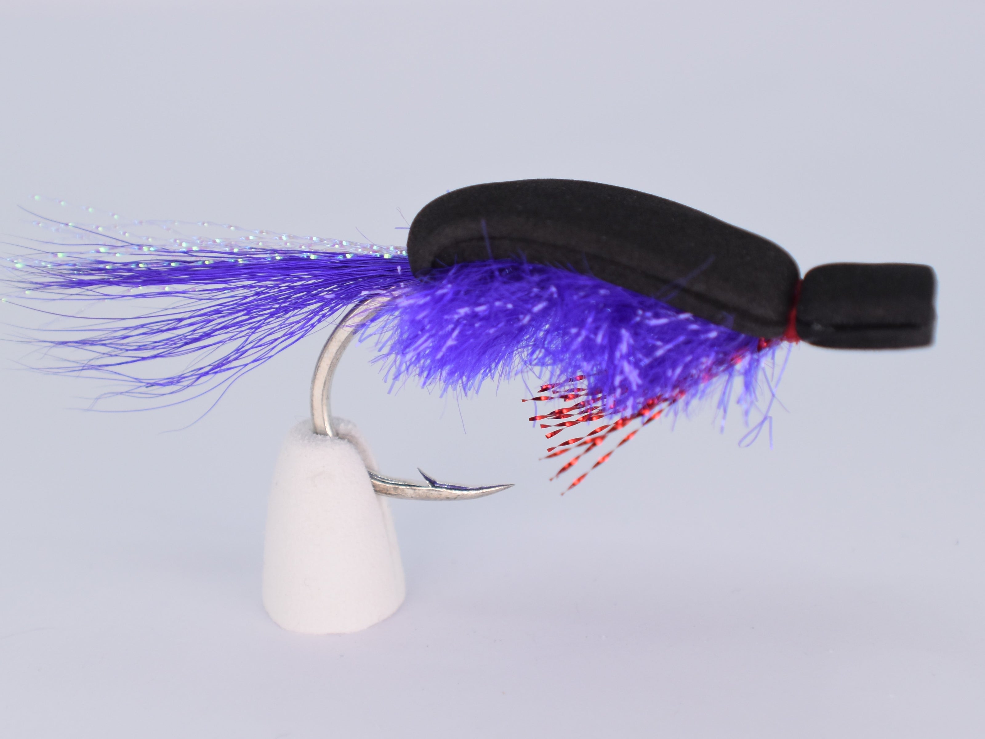 Gurgler Big Fish Saltwater Fly Black and Purple (Size 6/0 Gamakatsu SL12S Hook) - DNA FISHING TACKLE