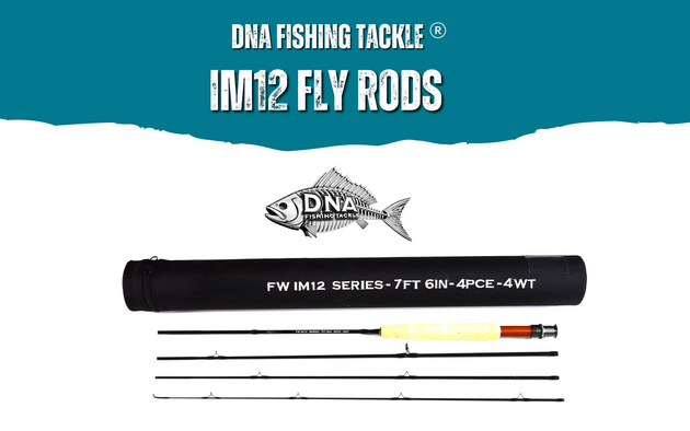 IM12 FW Series Fly Rod - 7'6" - 4 PCE 4 Weight - DNA FISHING TACKLE