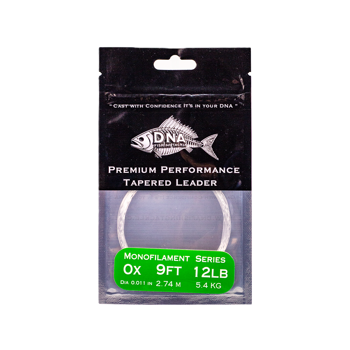 Monofilament Tapered Leader with Loop 9FT - DNA FISHING TACKLE
