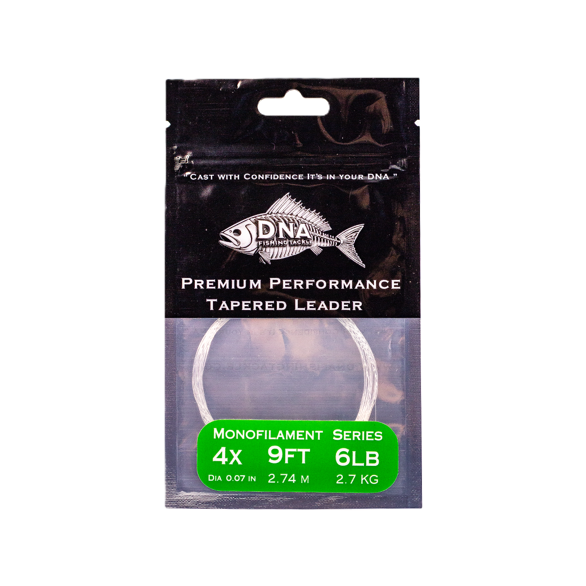 Monofilament Tapered Leader with Loop 9FT - DNA FISHING TACKLE